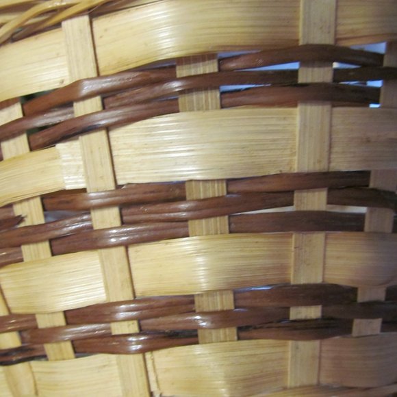 Vintage NWT Woolworth Woven Wicker Basket w/ Handle 14" Tall Two-Tone NEW - Picture 9 of 12